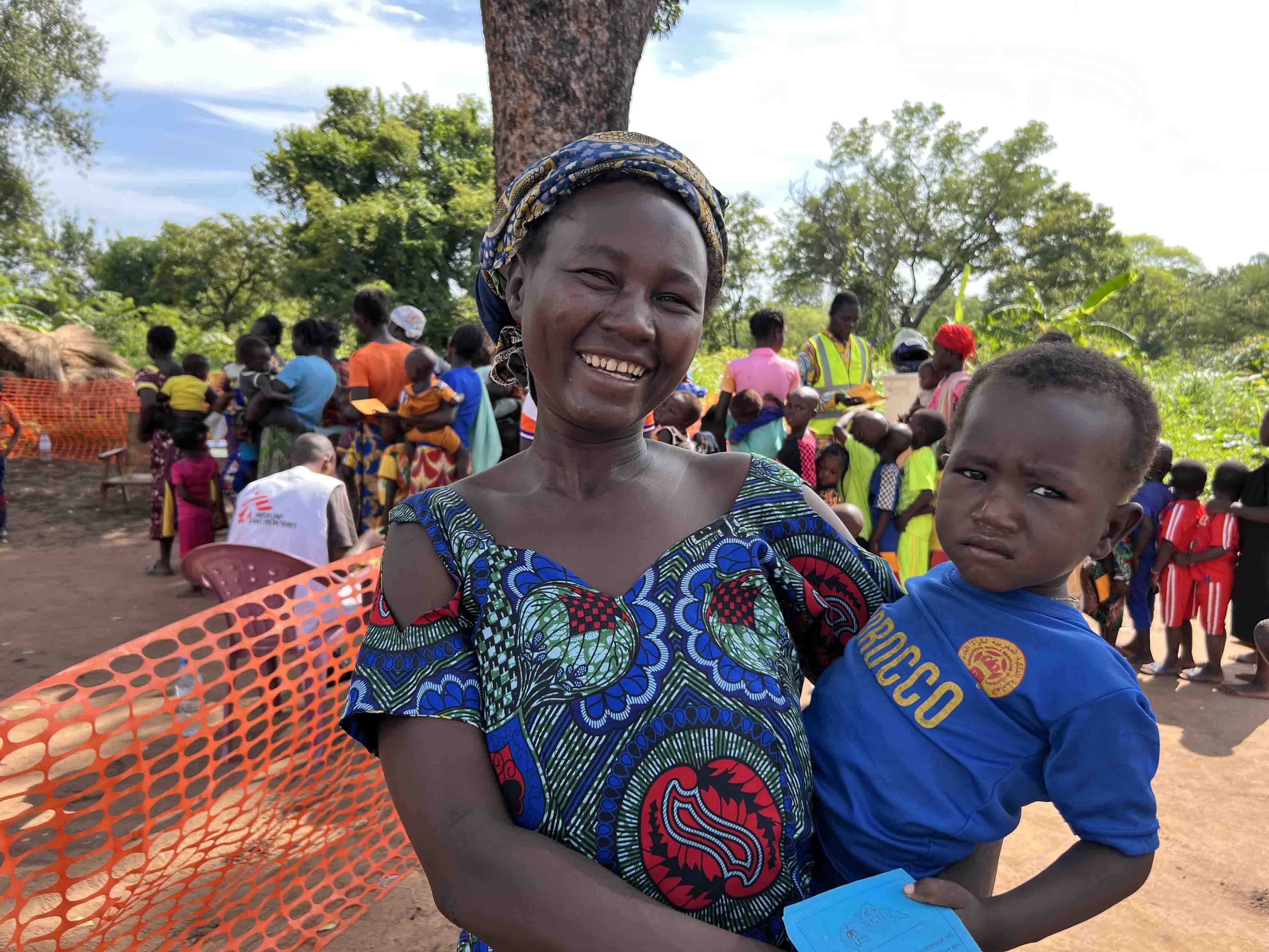 Cynthia, a mother of five, brings her youngest child to be vaccinated during MSF’s visit to Mala. “I came to all three rounds,” she says. “I know these vaccines protect my children.”
