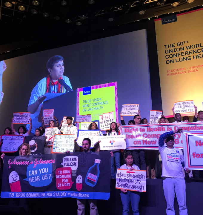 MSF and TB activists disrupt opening of TB conference to protest drug corporations keeping life-saving medicines from people