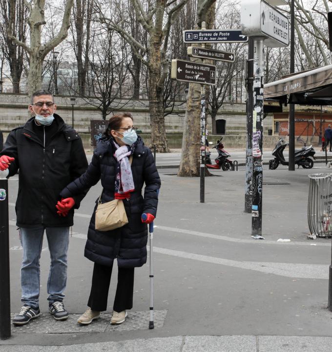 More and more people are wearing masks and gloves while being outside in the streets.