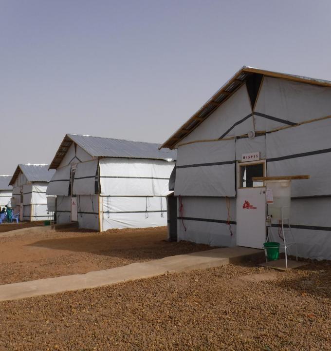 The MSF treatment centre for COVID-19 patients at the Amirou Boubacar Diallo National Hospital in Niamey, Niger, has 50 beds, with the potential to accommodate up to 100 beds in case of a peak in patient numbers. The semi-permanent structure is completely autonomous to treat patients and limit the risk of transmission to the neighbouring hospital. 