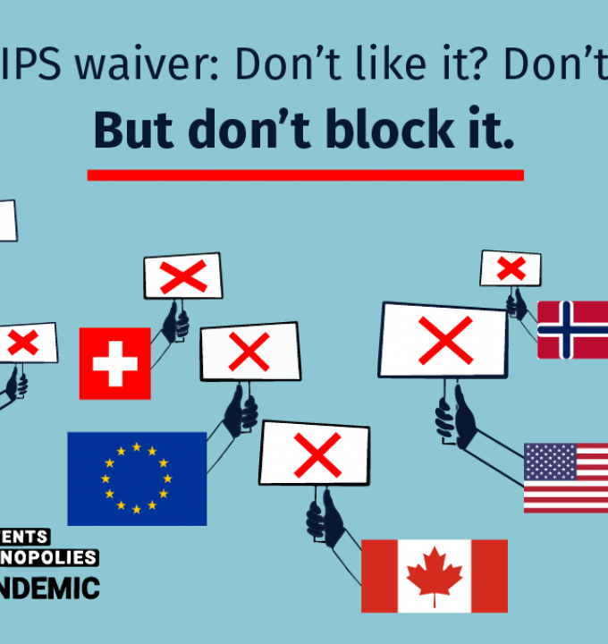 Wealthy countries must stop standing in the way of efforts to make #COVID19 tools more available to everyone, everywhere.