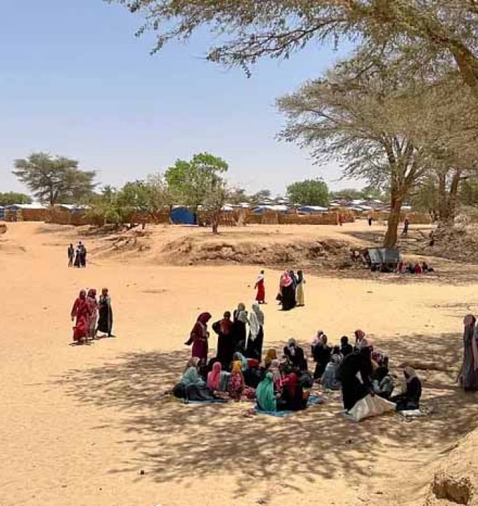 Sudanese refugees in Aboutengue camp, Eastern Chad. 2024. Access to effective diagnostics is severely limited in many of the remote and rural places, lacking in infrastructure, where MSF works.