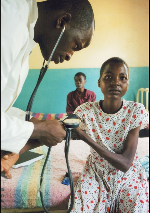 Thyolo Hospital, Thyolo Province, Malawi, October 2002. 26-year-old Edna left the TB ward within three days of receiving treatment. She is HIV positive and her husband has yet to take the test. Tuberculosis is the main AIDS opportunistic infection in Malawi.