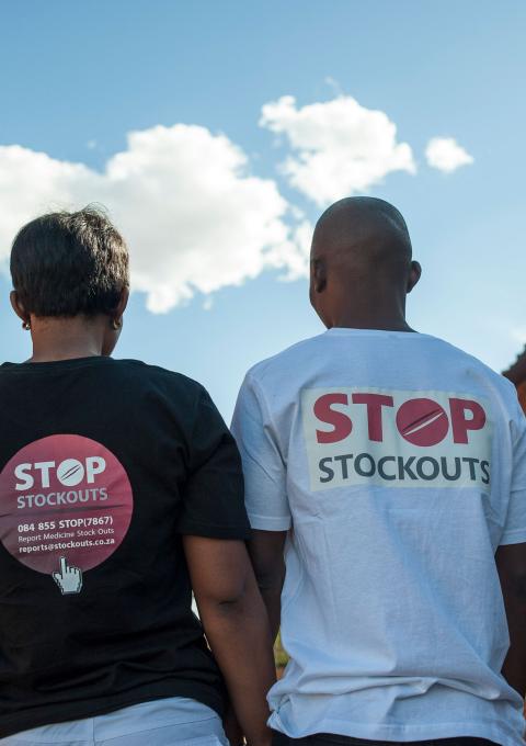 Stop Stock Outs (SSP) activists at the Stop Stock Outs (SSP) activist meeting in Soshanguve, a township outside of Pretoria on April 16, 2015.