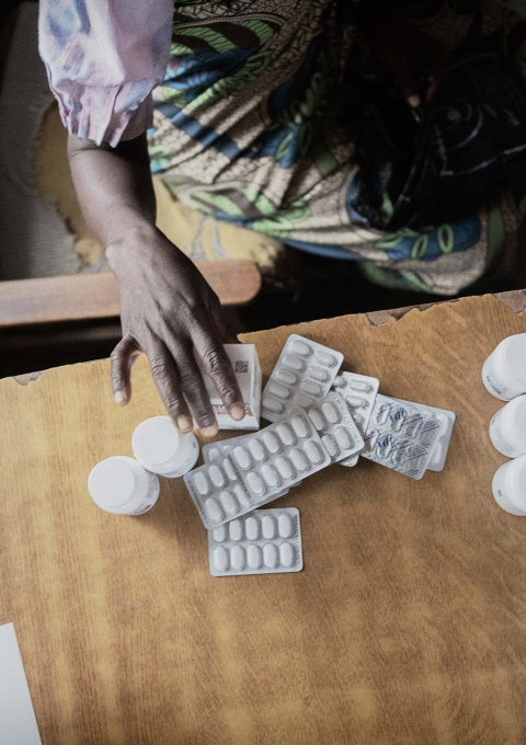 Selena Bishop from Ng'ombe village, undergoes her her monthly consultation at Sorgin Health Centre, Nsanje. Serena is HIV positive and has come to collect her ARV refill. The clinican has recommended a malnutrition assessment.