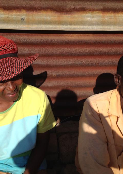 48-year old Linda Vilakati is one of 55 patients who have just successfully completed treatment for MDR-TB in Swaziland. Linda is sitting with his former treatment supporter, Nonhlanhla Zikalala, who helped see him through his recovery. 