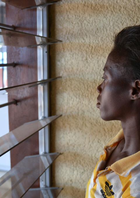 Portrait of Portrait of Bwa Mpana, 37, a patient at the Mbankana General Hospital in Kinshasa, DRC, since 2011.