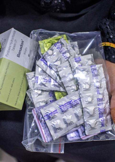 A DR-TB patent showing her TB medication, India 2016.