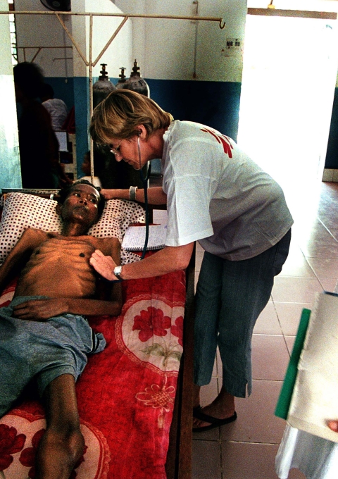 A number of 130,000 HIV-positive people is estimated in Cambodia from which 25,000 need antiretroviral (ARV) treatment. MSF is treating some 5,400 people which accounts for more than 50% of total people receiving treatment in the country, 2008.