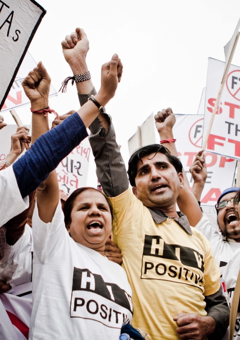 Thousands of demonstrators took to the streets in Delhi once again on 2 March in protest over the planned Free Trade Agreement between India and the European Union (EU) which will restrict access to life-saving medicines. Photograph by Rico Gustav