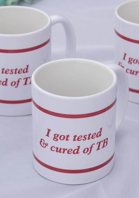 Gift mugs offered during the "accomplished MDR-TB treatment" graduation in the MSF Matsapha clinic. Matsapha, Manzini Region, Swaziland. Photograph by Alexis Huguet
