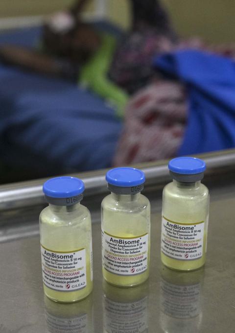 Vials of Amphotericin B which is used to treat Cryptococcal Meningitis.