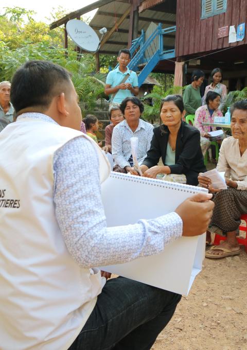Information and education activities during an active Hepatitis C case finding campaign in Cambodia. 
