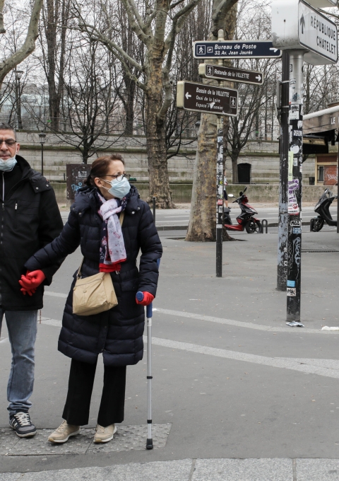 More and more people are wearing masks and gloves while being outside in the streets.