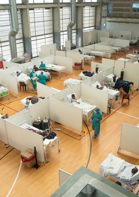 The 60-bed Khayelitsha Field Hospital was developed by MSF to support the nearby Khayelitsha District Hospital to cope with the pressures of peak COVID-19 transmission in the Western Cape.
