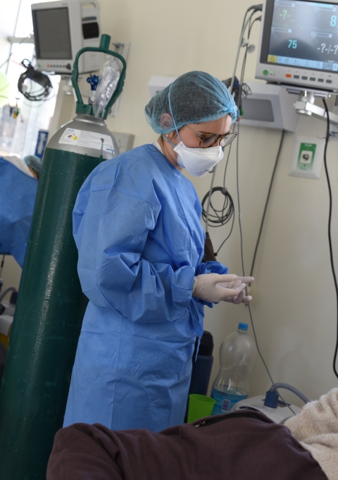 MSF teams providing care to COVID patients in Antonio Lorena hospital, Cusco, Peru.