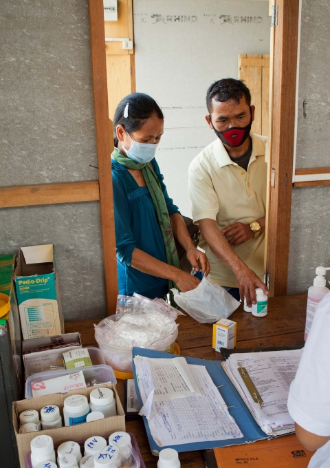 Mr and Ms Kimboi, both of whom are HIV-positive, at the MSF Chakpikarong clinic. They’ve come to the clinic for a check-up and to collect their medication. MSF started providing specialised care for HIV and TB in Manipur in 2005 and 2007, respectively.