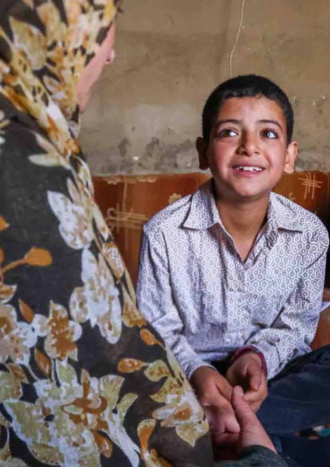 Moussa, type I diabetes patient, in MSF project in Arsal, Lebanon.