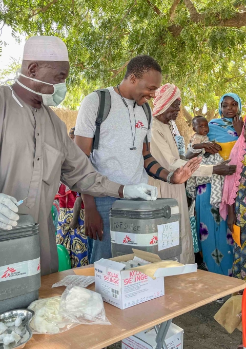 Vaccination site set up by MSF teams in Batha province, Chad.