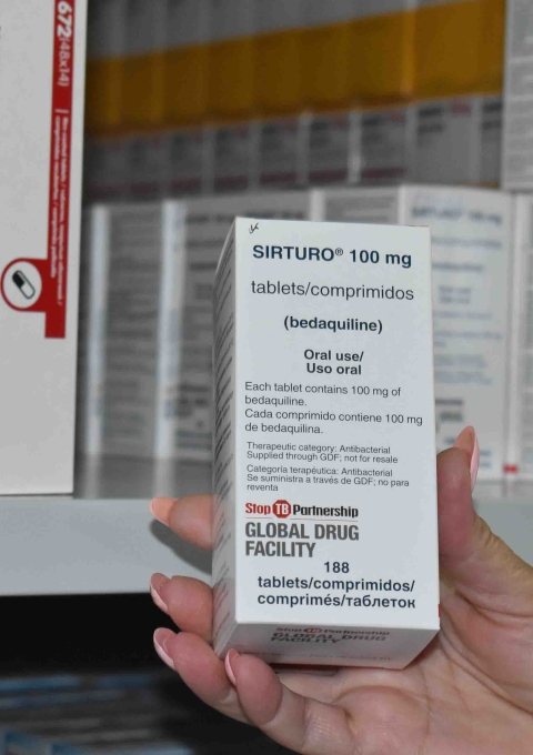 Packages with bedaquiline in the hospital pharmacy.
