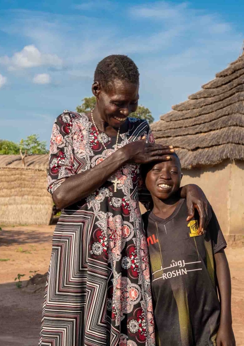 Rebecca and her son Ajou, who has type 1 diabetes and frequently goes into diabetic ketoacidosis, often requiring intensive care unit admission during hospital visits. South Sudan, 2025.
