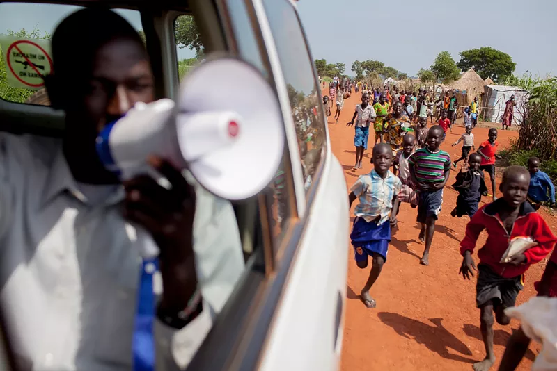 In July 2014, MSF held the first of three rounds of a mass vaccination campaign in Adjumani district of northern Uganda to protect children from deadly respiratory infections. 