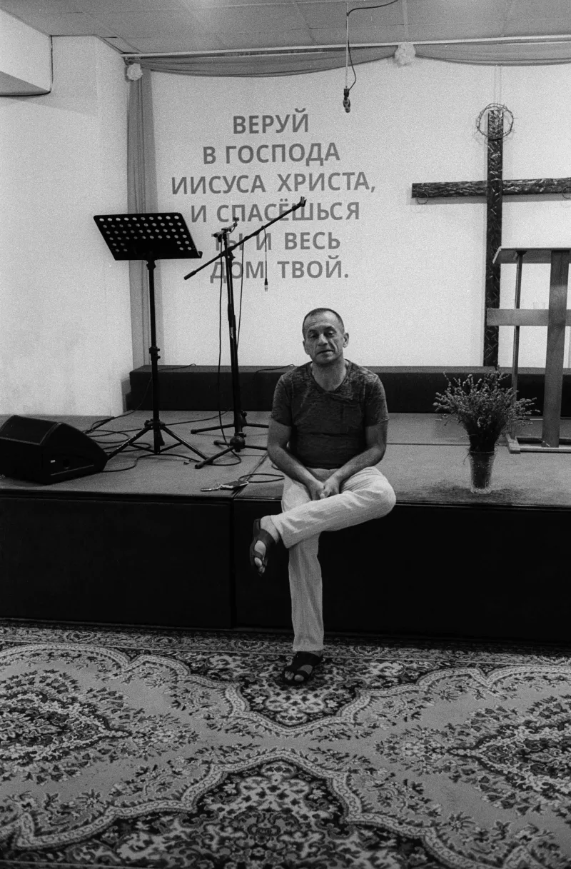 Kostiantyn Dymynchuk preaches in penal facilities and was formally diagnosed with hepatitis C in 2008. Ukraine, 2018.