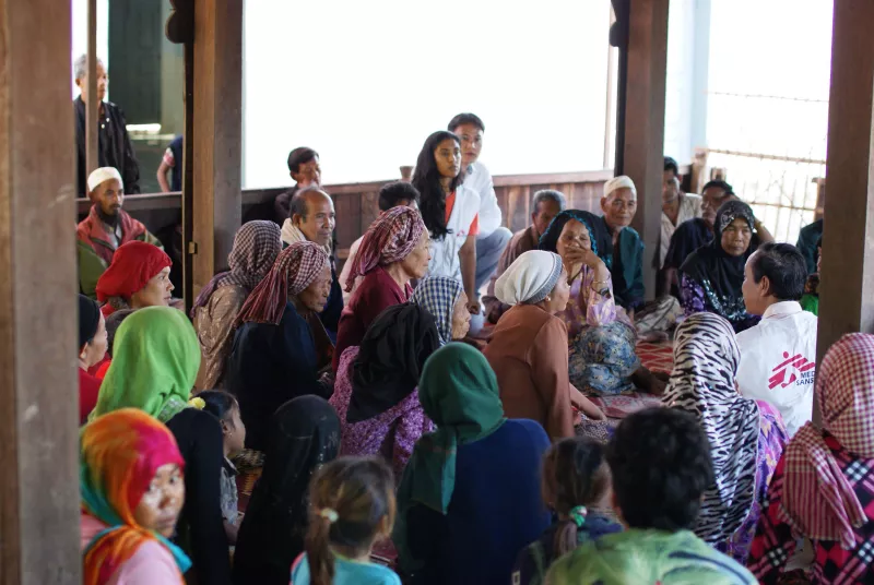 MSF staff conduct a TB seminar in an ethnic minority Cham village in Kampong Cham province, Cambodia.