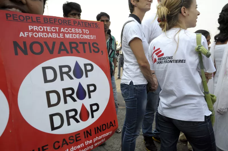  A protest was organised by Indian civil society on World AIDS Day, 1 December 2011, in front of Novartis' Mumbai Office.