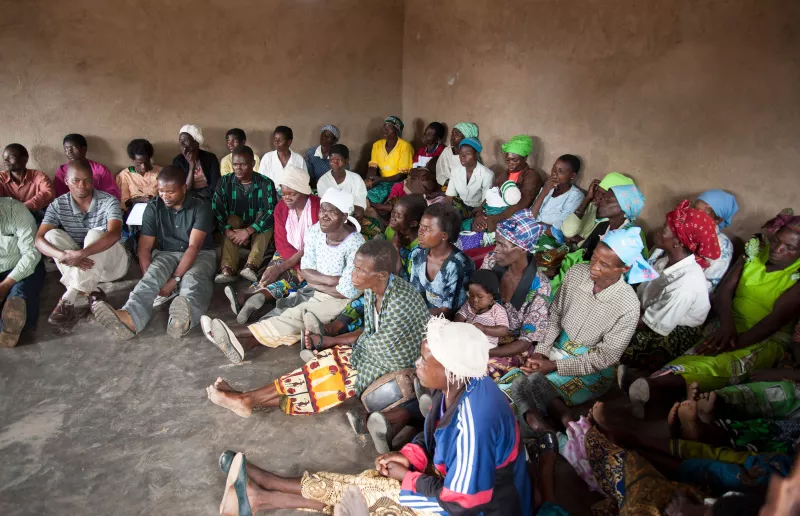 A support group for people living with HIV meets in the remote village of Chidothe, Thyolo District, Malawi 2013.