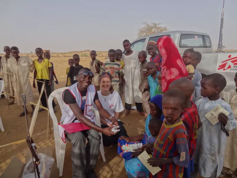 From April to June 2013, MSF has vaccinated more than 257,000 children against measles. And nearly 800 sick children have been given treatment. The main task of Flora Escourrou (centre of the picture), a French nurse, was to supervise operations on the numerous vaccination sites. 