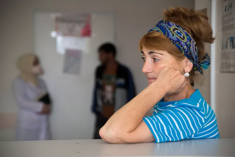 Malika, 48, a journalist from Grozny, was first diagnosed with TB in 1994. In 2009 she had a relapse. In 2013 she was hospitalised again. In July 2014, MSF started her on a new treatment for XDR TB containing Bedaquiline. First she felt nauseous, but after a month felt better. She is very lonely and during the two years that she has spent in hospital nobody has come to visit her.