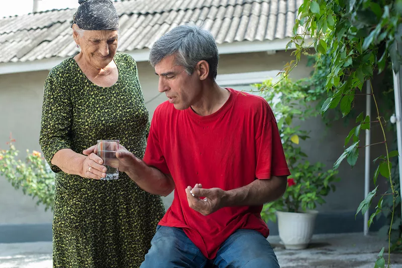 Ruslan U., 43, a welder from Mesker-Yurt, Shali district, Chechnya. In 2013 he was diagnosed with TB in prison. 