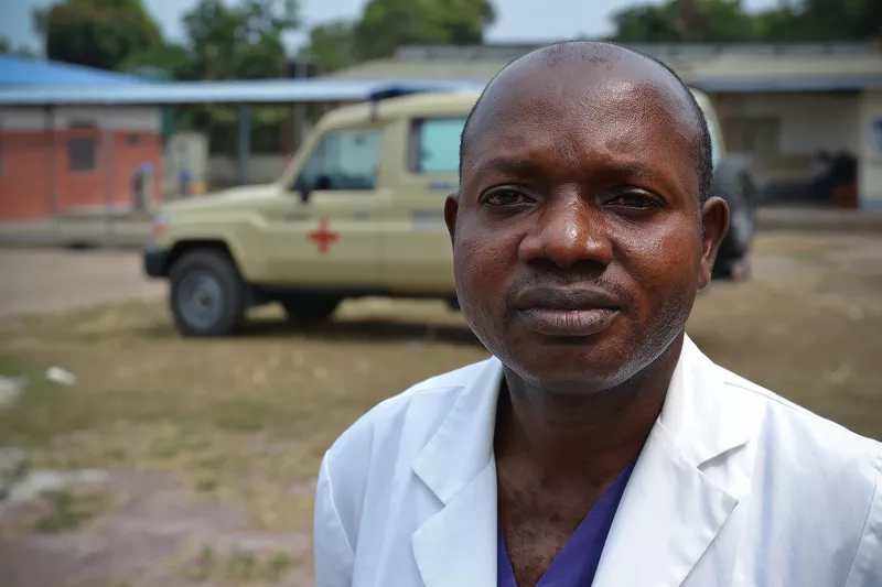Portrait of Pierre Bilabi, Director of Nursing at the Butabambe General Hospital Mbankana, Maluku II, Kinshasa, DRC.