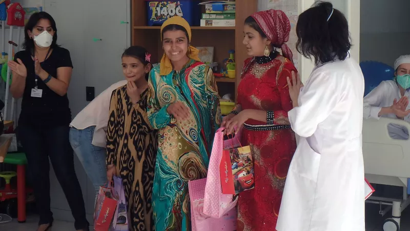 Children who had birthdays in the past two months are celebrated and given practical gifts including toiletries, while all the patients who attend are given a gift bag.