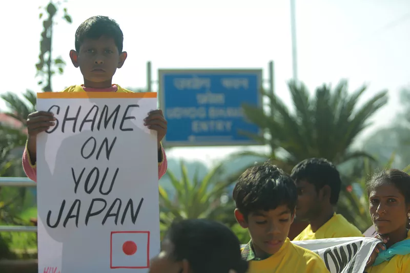 Civil society demonstration against IP provisions in RCEP that can block access to affordable medicines. Outside Ministry of Commerce, Udyog Bhawan, New Delhi