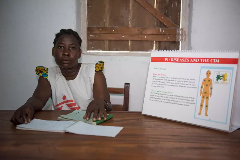 I go to work in the mornings, and mobilize the community for Test and Treat, and I encourage them, so that they can get treatment if they have HIV. I tell them that MSF has brought this close to the community, and it is to their benefit, so they should come for testing. 