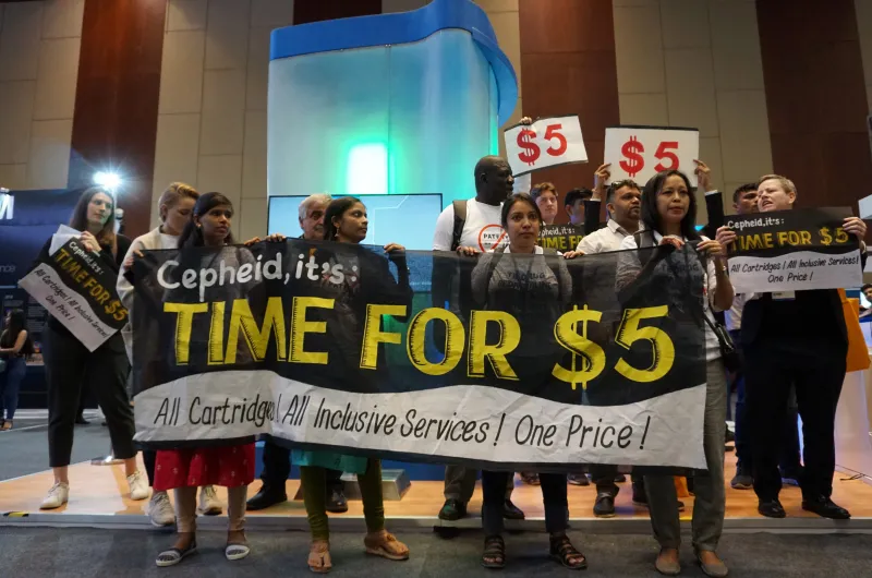 Cepheid COVID-19 test price reduction protest