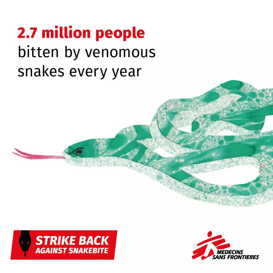 2.7 million people bitten by venomous snakes every year