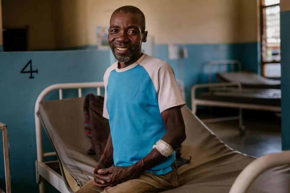 Manfred is an advanced HIV patient diagnosed with TB referred to Nsanje district hospital from Ndamera Health Centre.