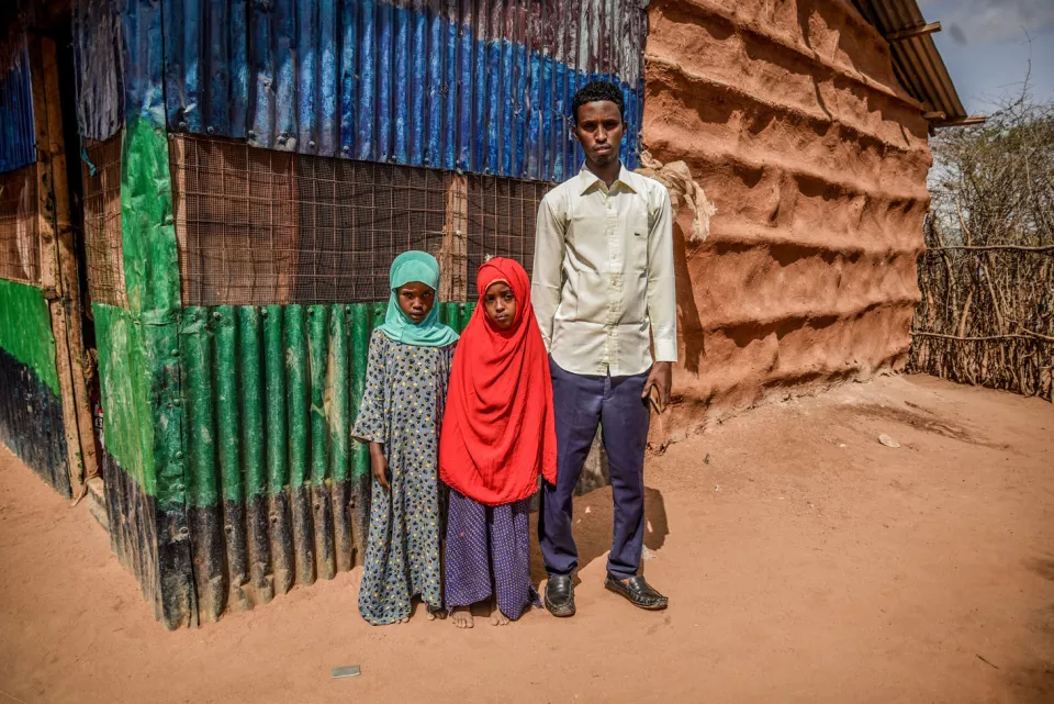 Mohamed Hussein Bule, 27, lives with Type 1 diabetes. He is a refugee and teaches in one of the schools in Dagahaley.