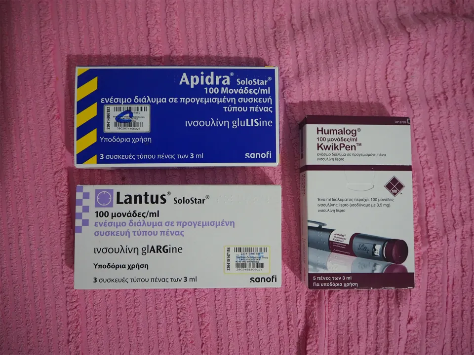 Amina’s son’s diabetes treatment is insulin in pens. Athens, Greece.