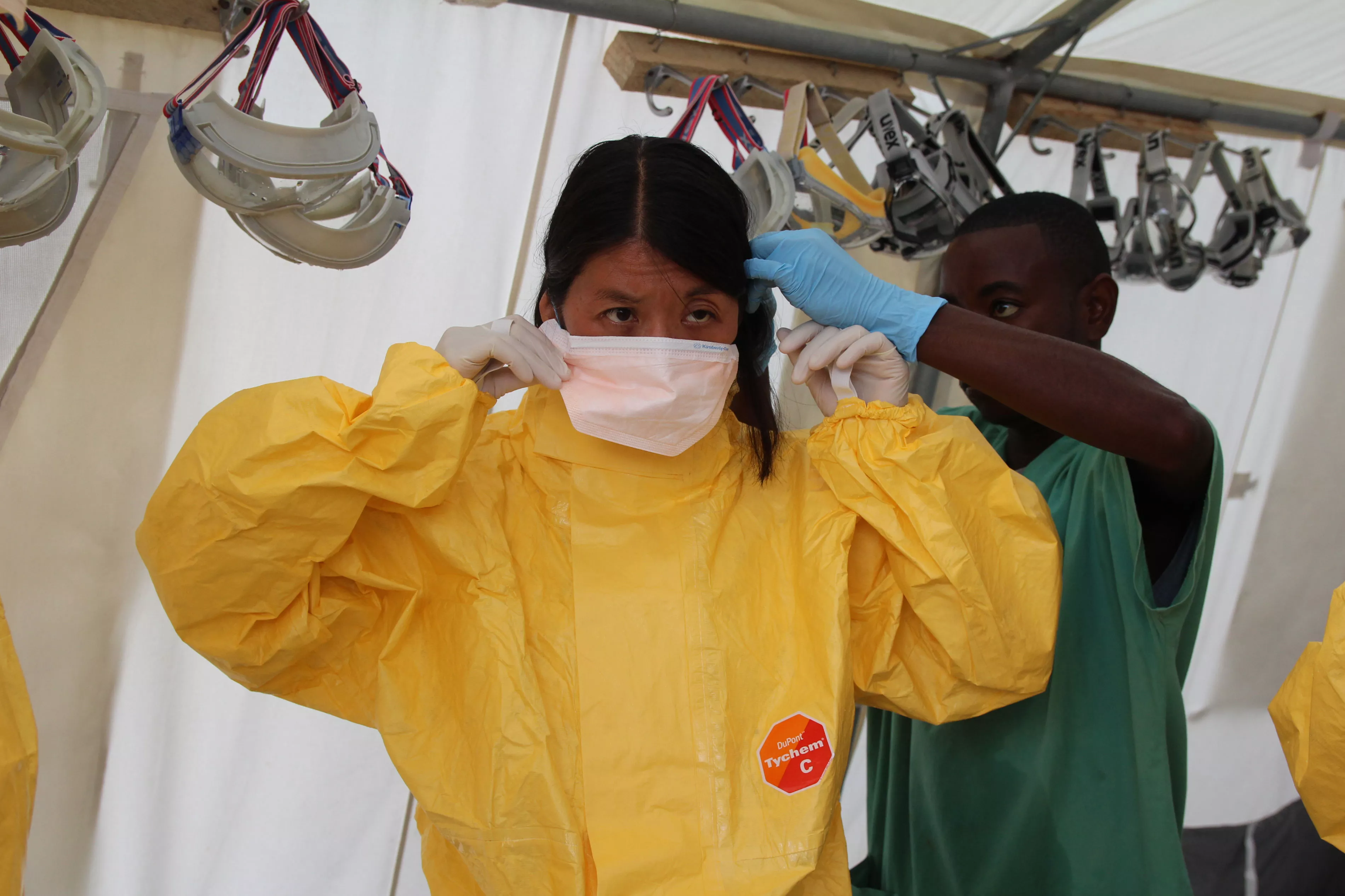 Joanne Liu (International President), Ronald Kremer (OCA Health Advisor) and Brice dele Vigne visited the ebola treatment centre in Kailahun, Sierra Leone on August 2011