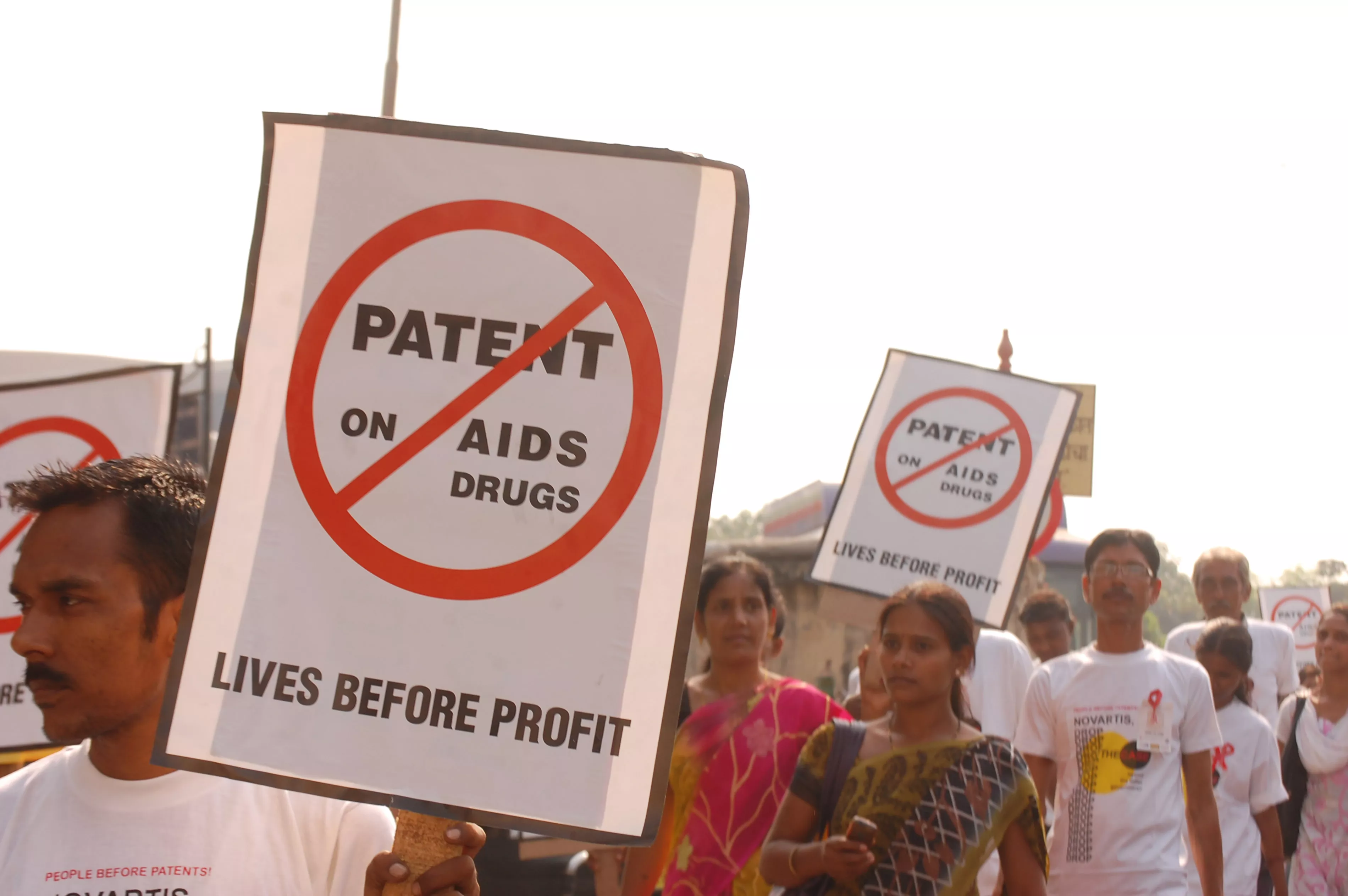 A protest was organised by Indian civil society on World AIDS Day, 1 December 2011, in front of Novartis' Mumbai Office.