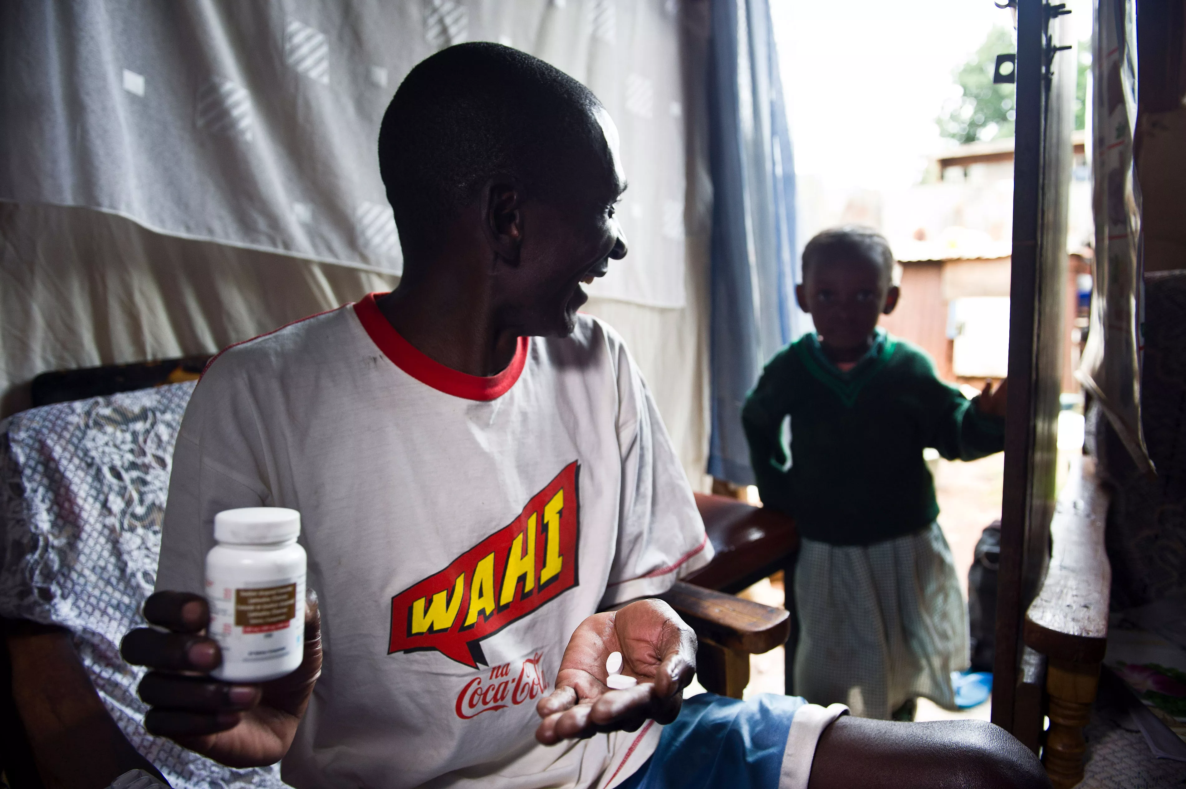 Charles Sako is 41 and lives with his partner and three-year old daughter in Kibera, a deprived area of the Kenyan capital, Nairobi. Charles is HIV positive and is being treated at an MSF clinic in Kibera. 