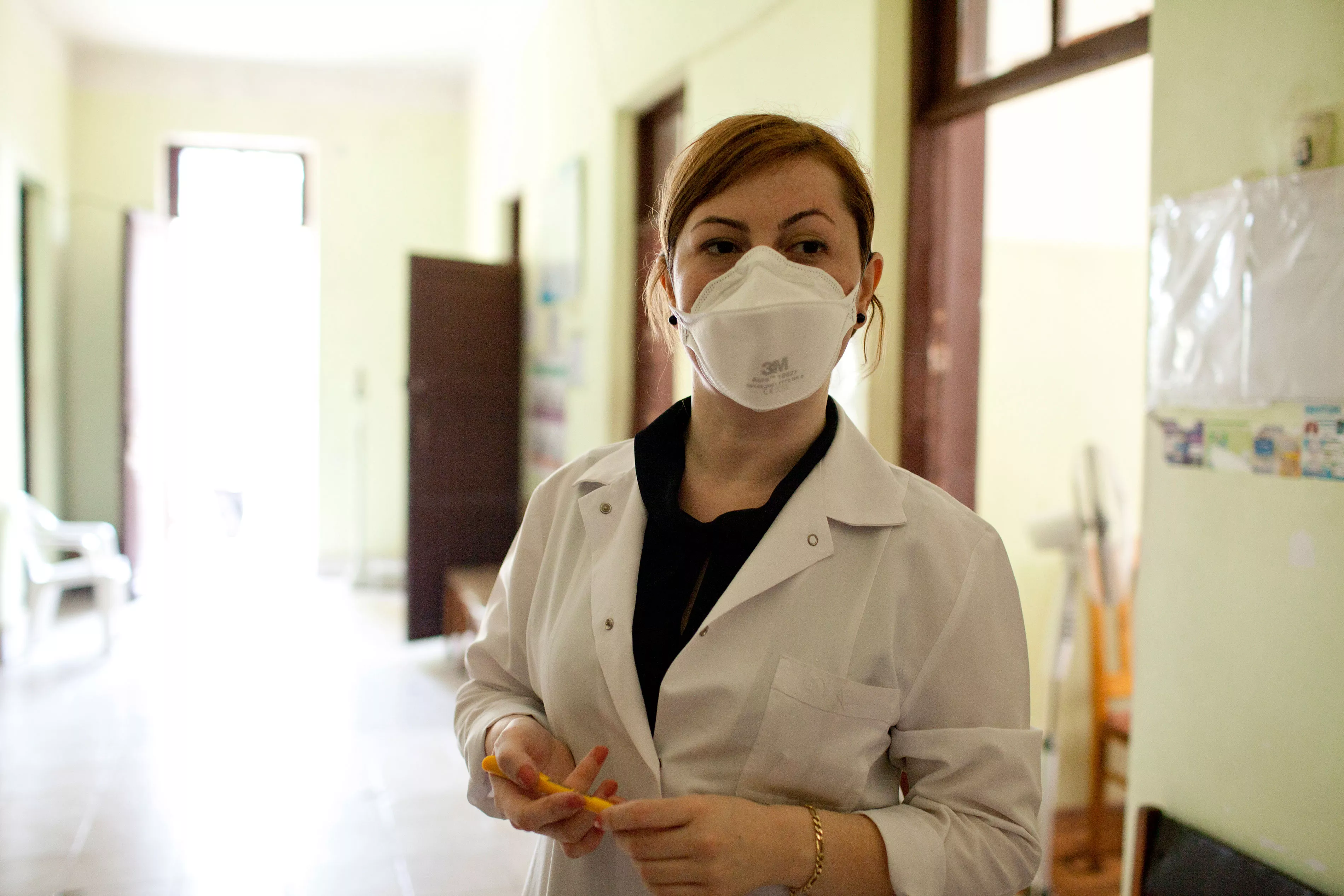 TB doctor Irma Davitadze at work at the Regional Center of Infectious Pathology, AIDS and Tuberculosis in Batumi, a beach resort town on the Black Sea. MSF has worked here since 2014.