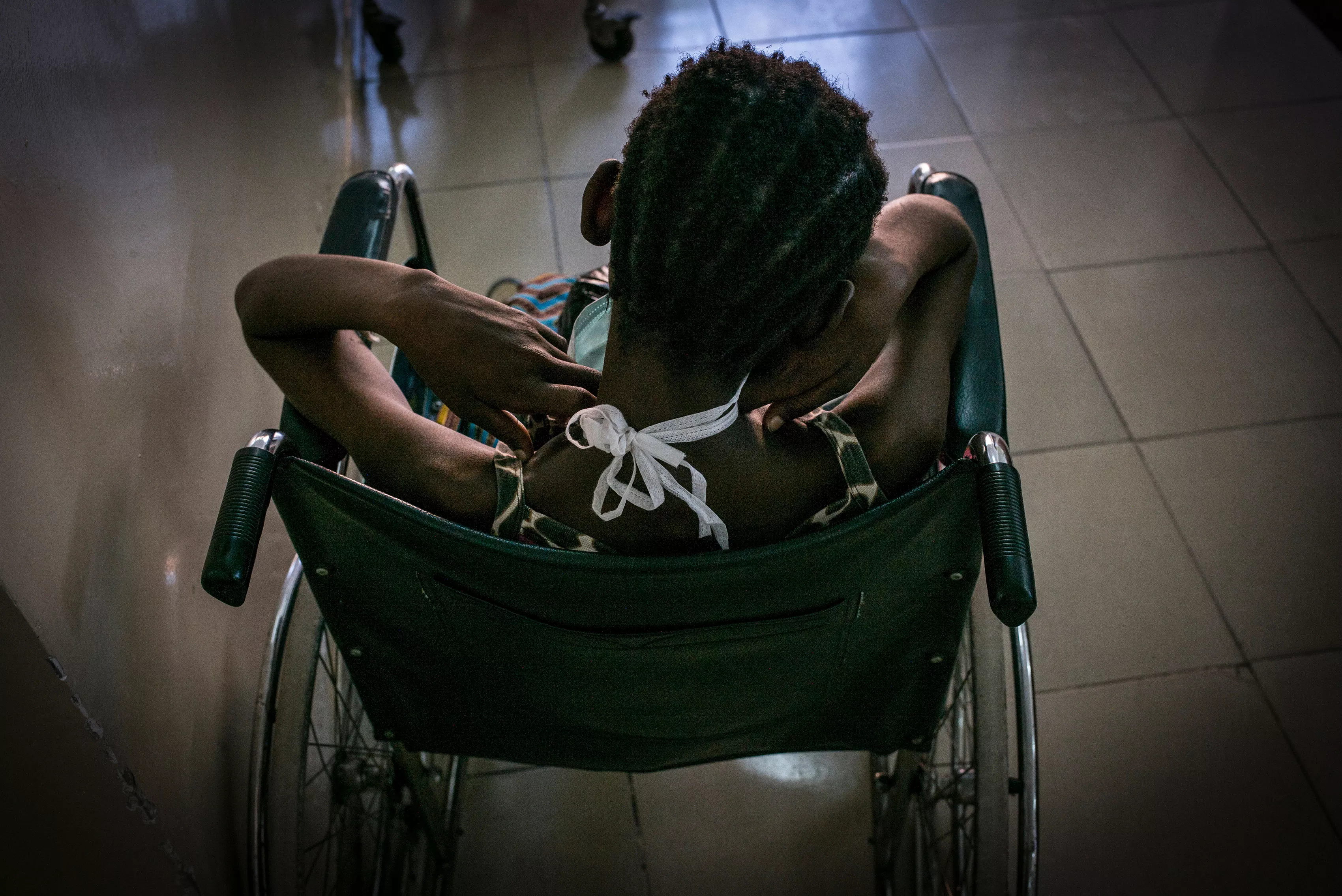 A patient at the Medecins Sans Frontieres (MSF) hospital in Kinshasa, DRC.