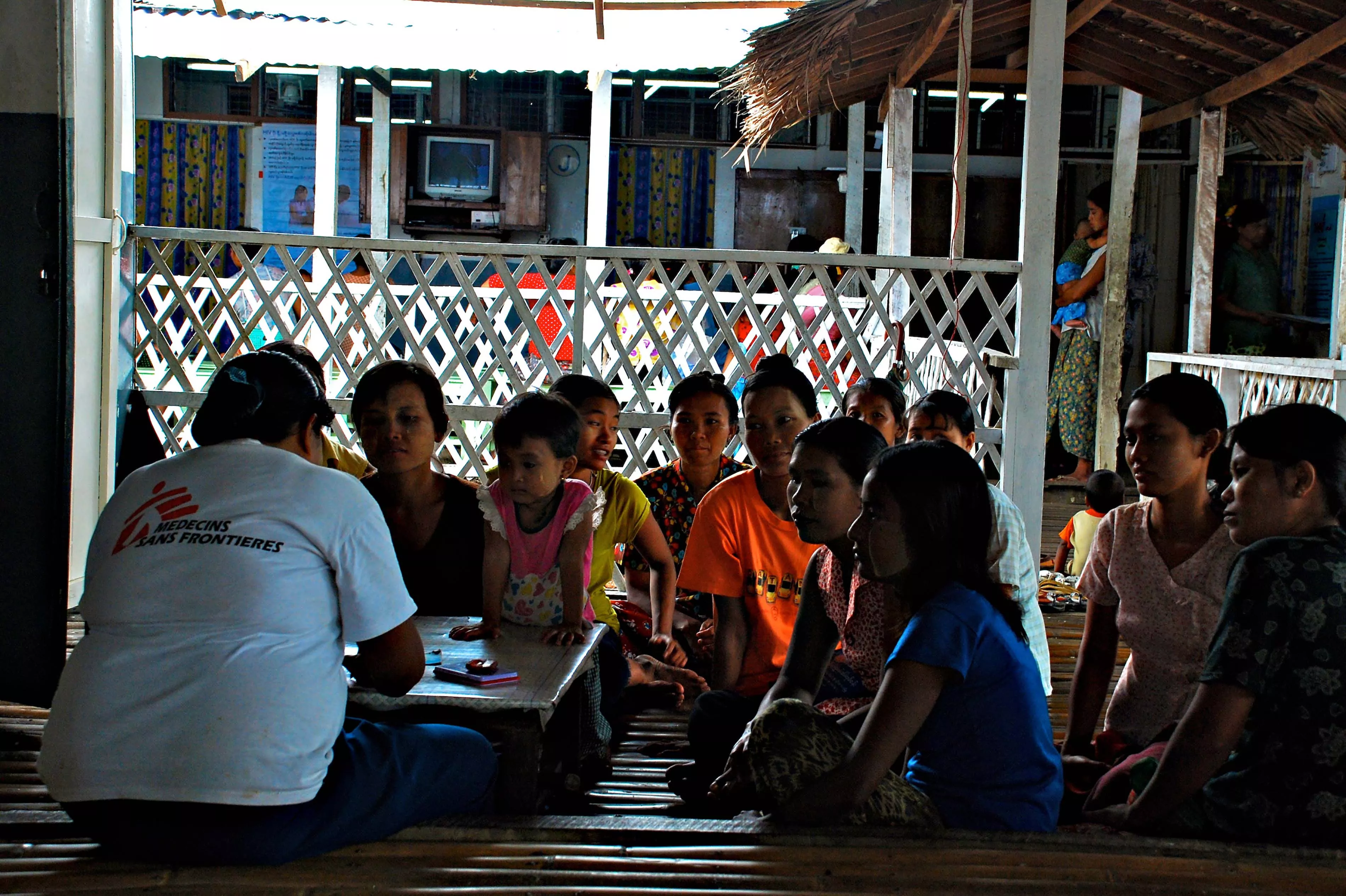 Patients receive health education at one of MSF’s HIV clinics. MSF, Myanmar, 2008