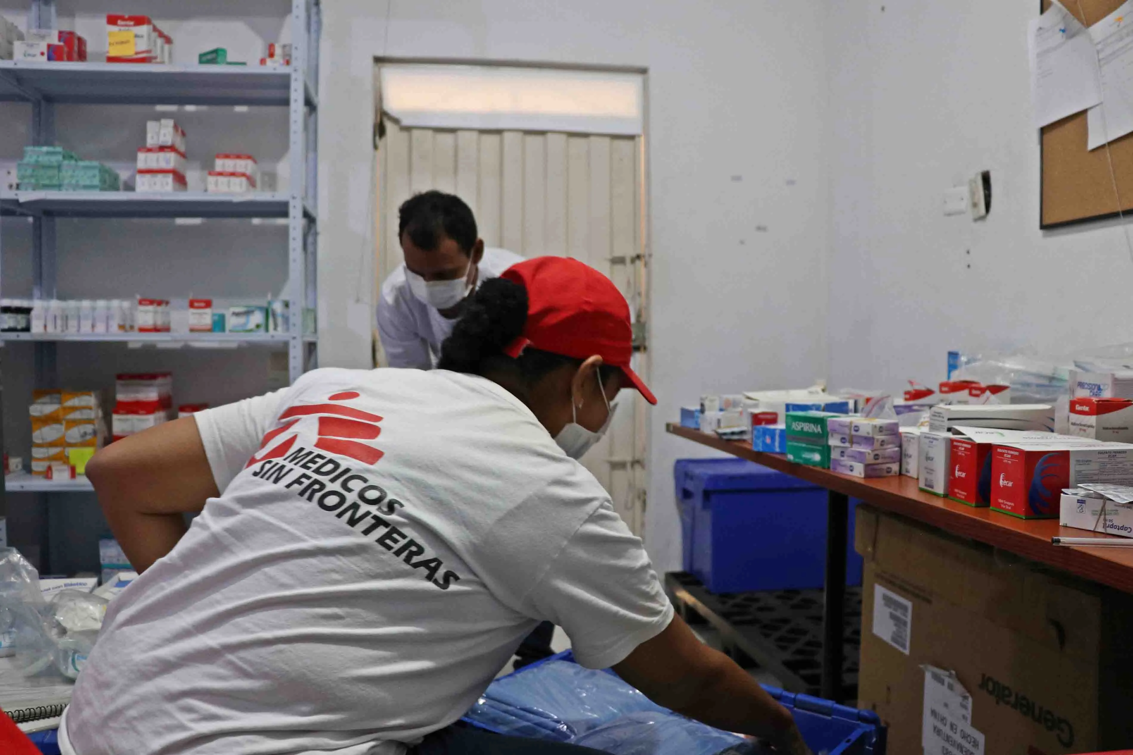 MSF team pharmacy at Tibú, Colombia.