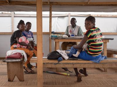 The vaccination unit of the MSF clinic in Mpoko, the largest IDPs camp in Bangui, Central African Republic. 14 July 2016.